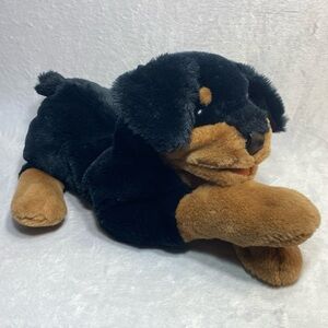 Folkmanis Folktails Rottweiler Puppy Dog Puppet Plush 17” Black/Tan